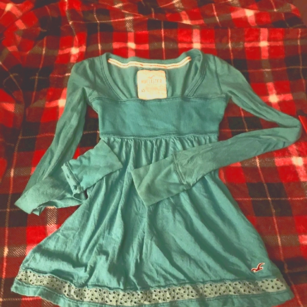 Hollister eyelet babydoll top y2k